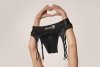 Vibrating Strap-on Thong with Adjustable Garters - XS/S